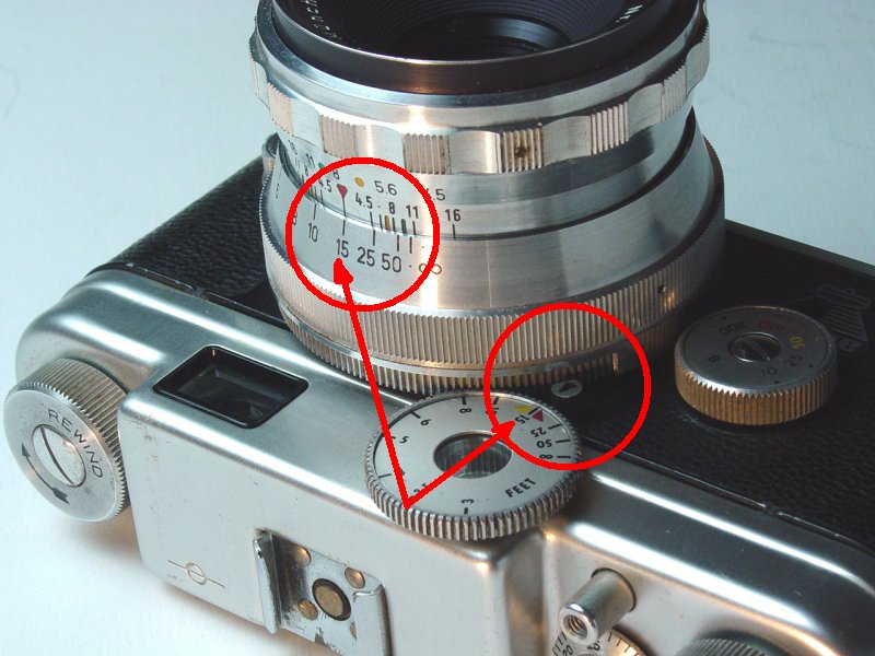 Installing Lenses - checking rangefinder-lens indices for agreement - shown at 15ft