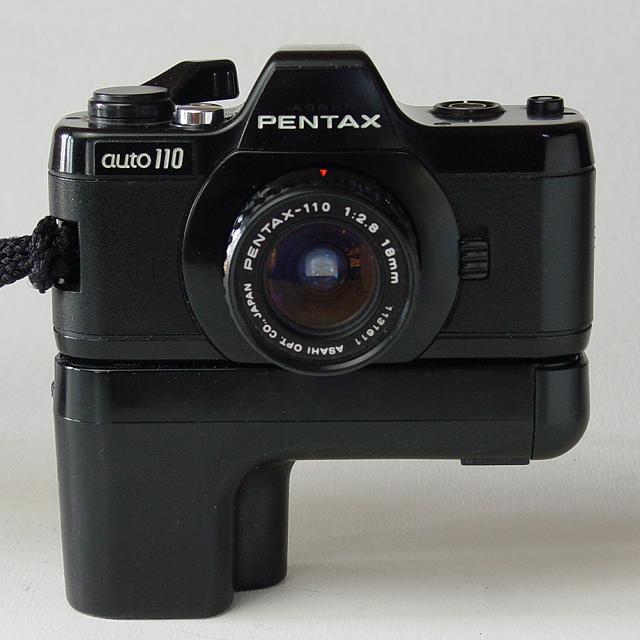 Pentax A110 with 2.8/18mmn and Winder - Click to Enlarge