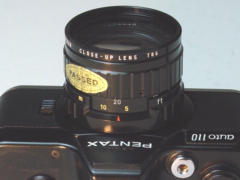 Asahi Pentax-110 1:2.8 50mm with Asahi Pentax-110 37.5mm T86 Close-up Lens - Click to Enlarge
