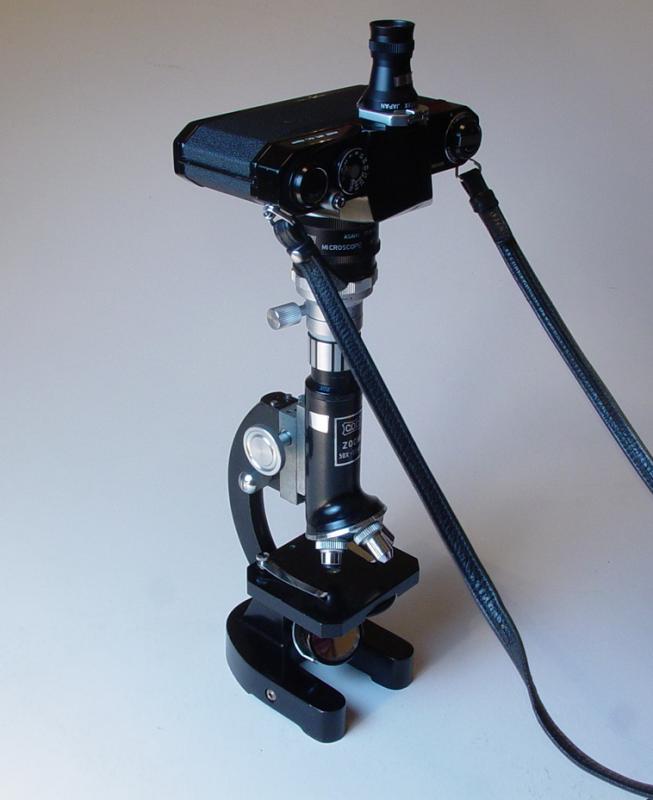 Asahi Pentax Microscope Adapter with Pentax Spotmatic and Microscope