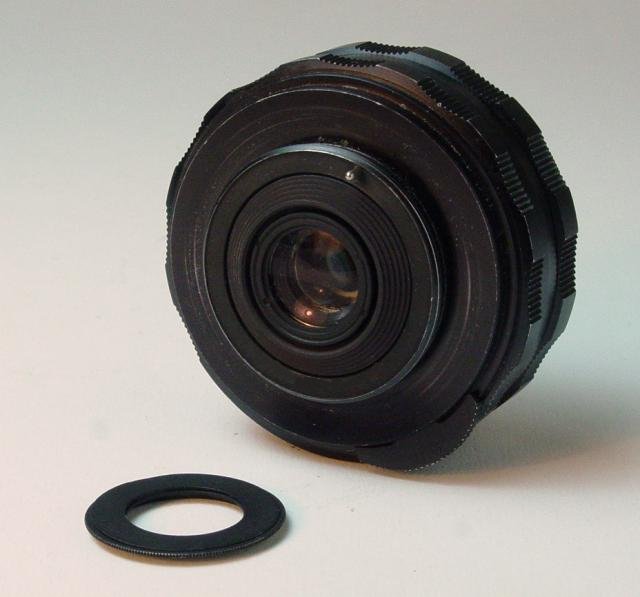 Rear Super-Fish-eye Takumar 17mm f/4.0 with gel filter holder unscrewed - Click to Enlarge