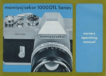 mamiya/sekor 1000 DTL Owners Operating Manual (cover image)