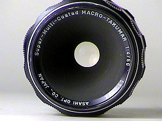 See dent on Filter Ring - Pentax Super-Multi-Coated Macro-Takumar 50mm f/4.0 SM